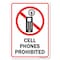 Signmission OSHA, 5" Height, Decal, 7" x 5", Landscape, Cell Phones Prohibited OS-MISC-D-57-L-19480 - alternate 1